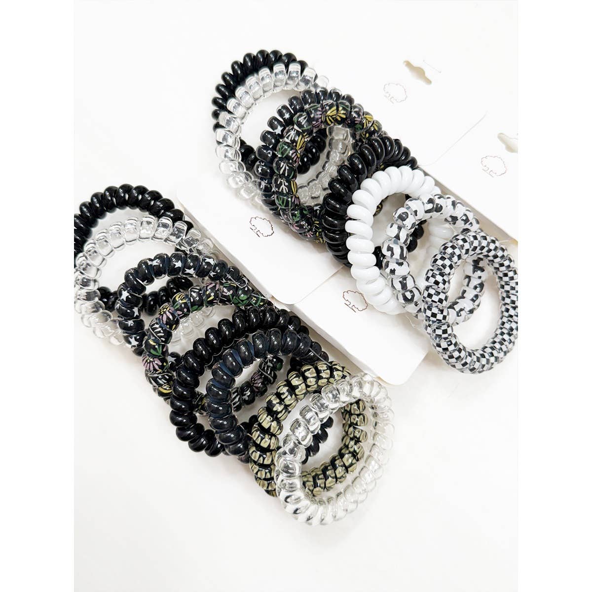 Black Shades Spiral Hair Ties
