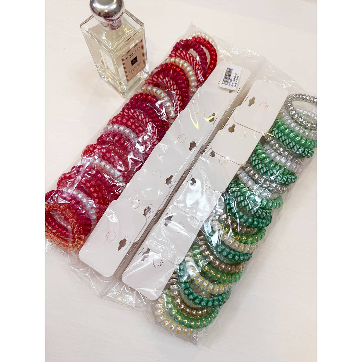 Christmas Theme Spiral Hair Ties