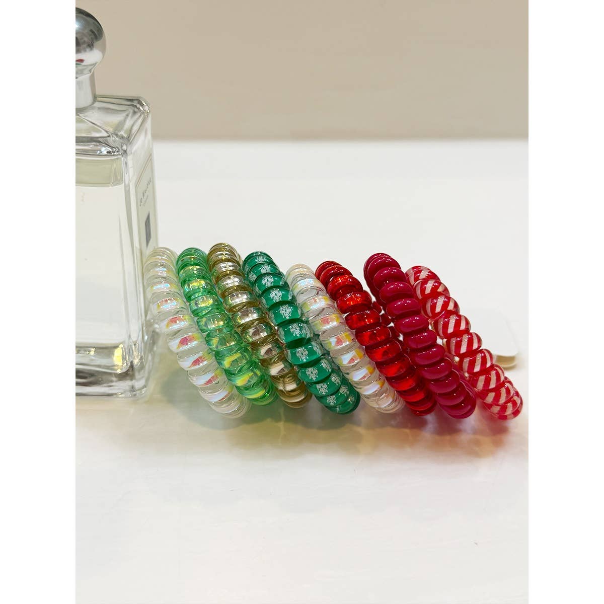 Christmas Theme Spiral Hair Ties
