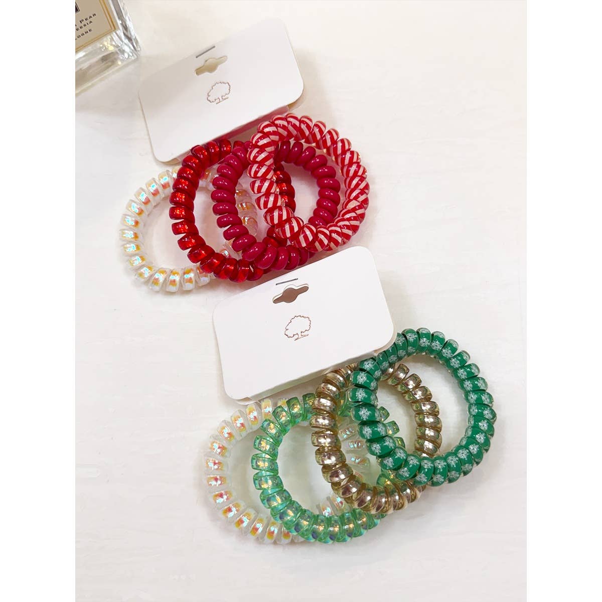 Christmas Theme Spiral Hair Ties