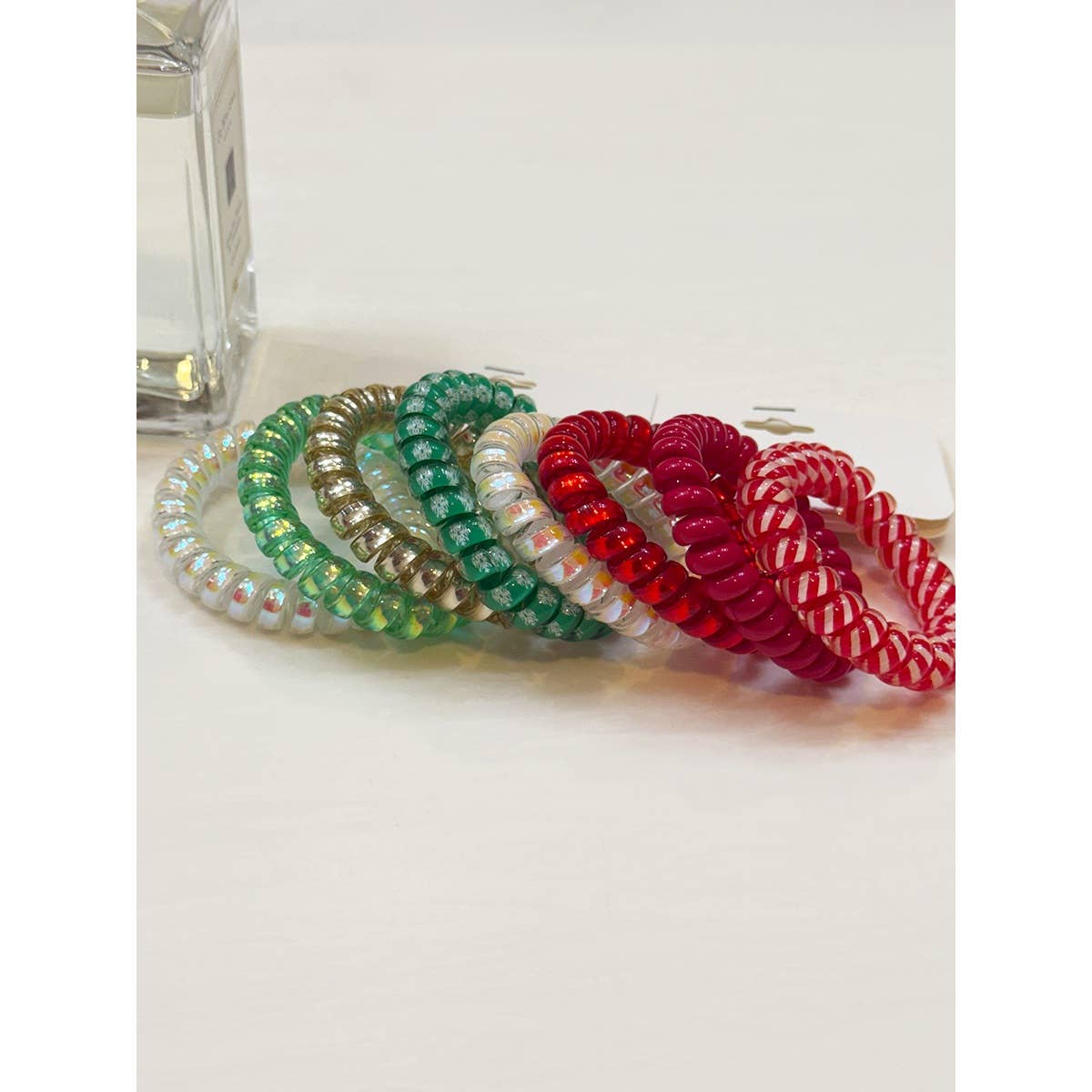 Christmas Theme Spiral Hair Ties