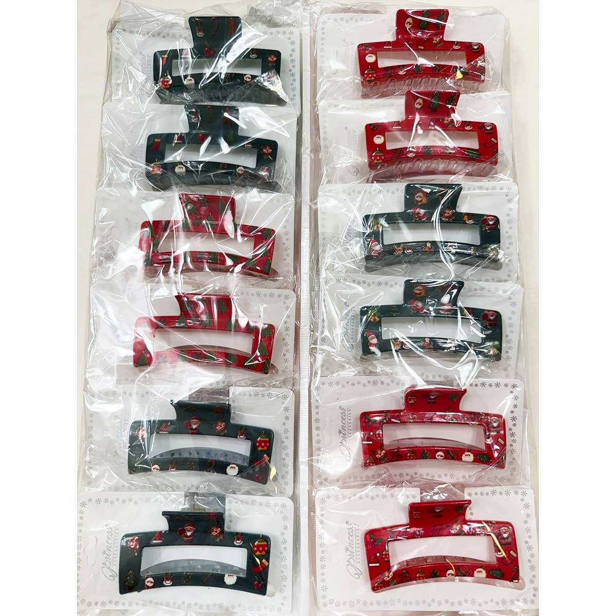 Christmas Design Cut Out Rectangle Hair Claw Clip