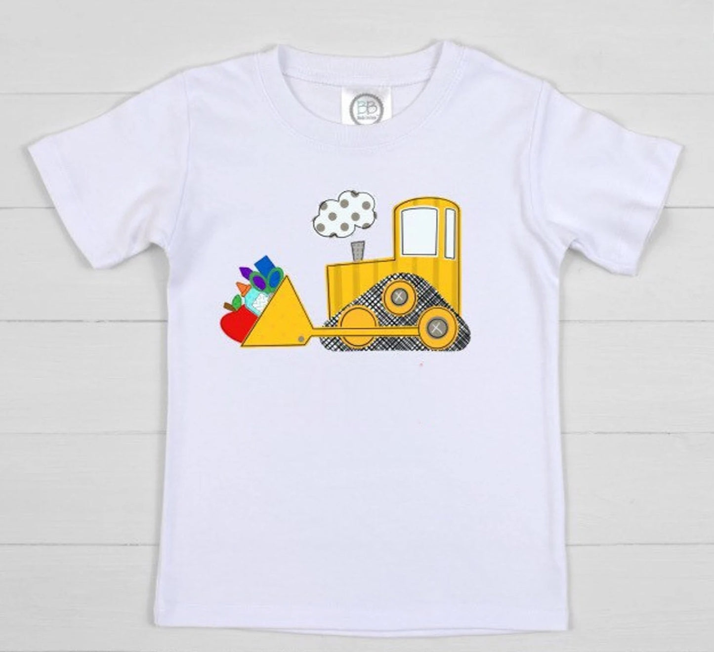 Bulldozer school supply shirt