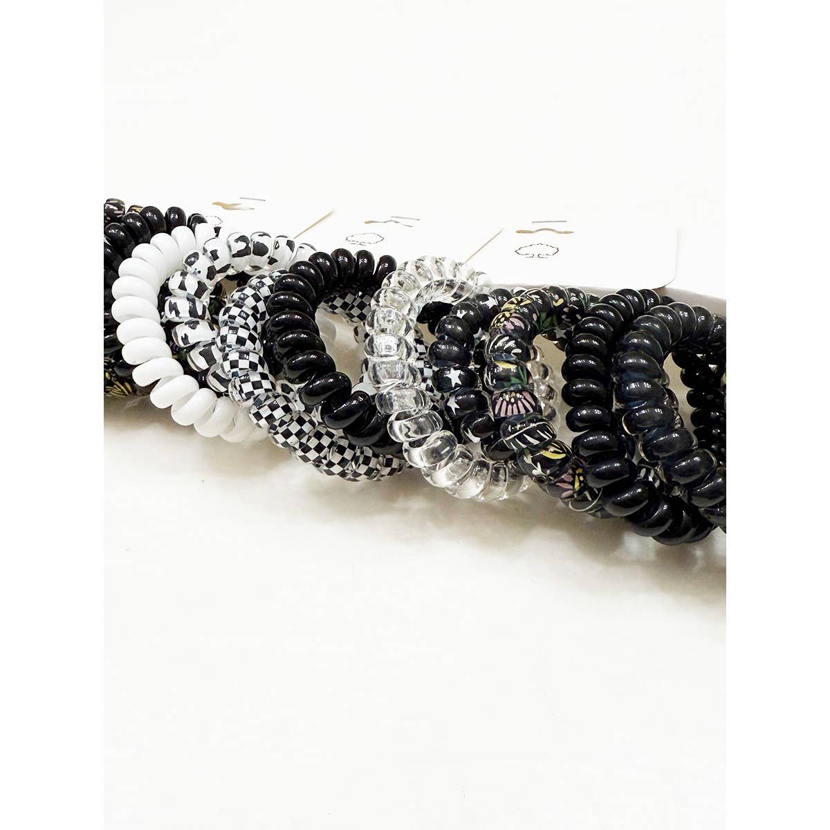 Black Shades Spiral Hair Ties