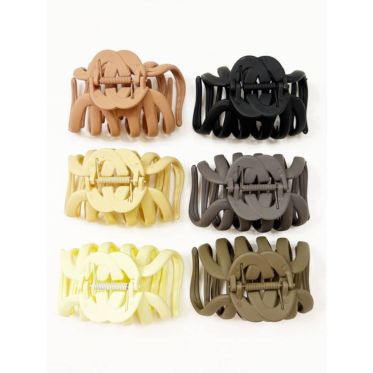 Matte Neutral Colors of Octopus Hair Claw Clip