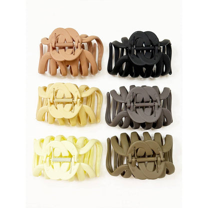 Matte Neutral Colors of Octopus Hair Claw Clip