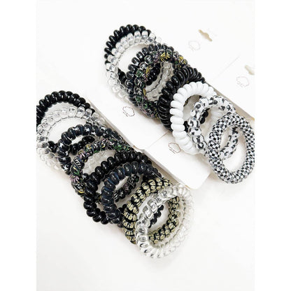 Black Shades Spiral Hair Ties
