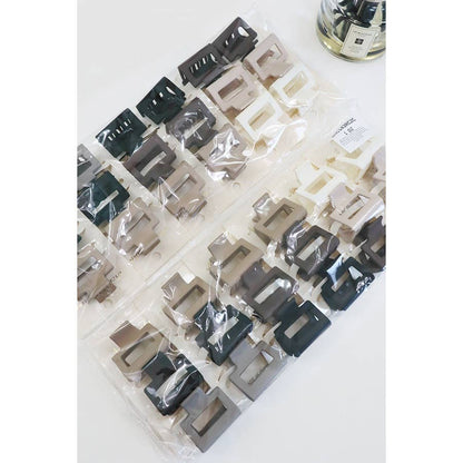 3-Pcs Neutral Color Mini Rectangle Hair Claw Set