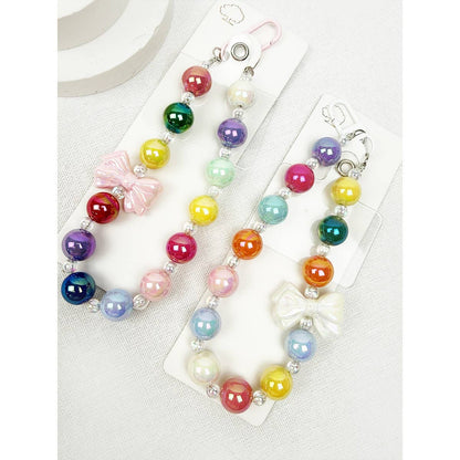 Colorful Bow Mixed Bead keychain wristlet