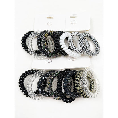 Black Shades Spiral Hair Ties