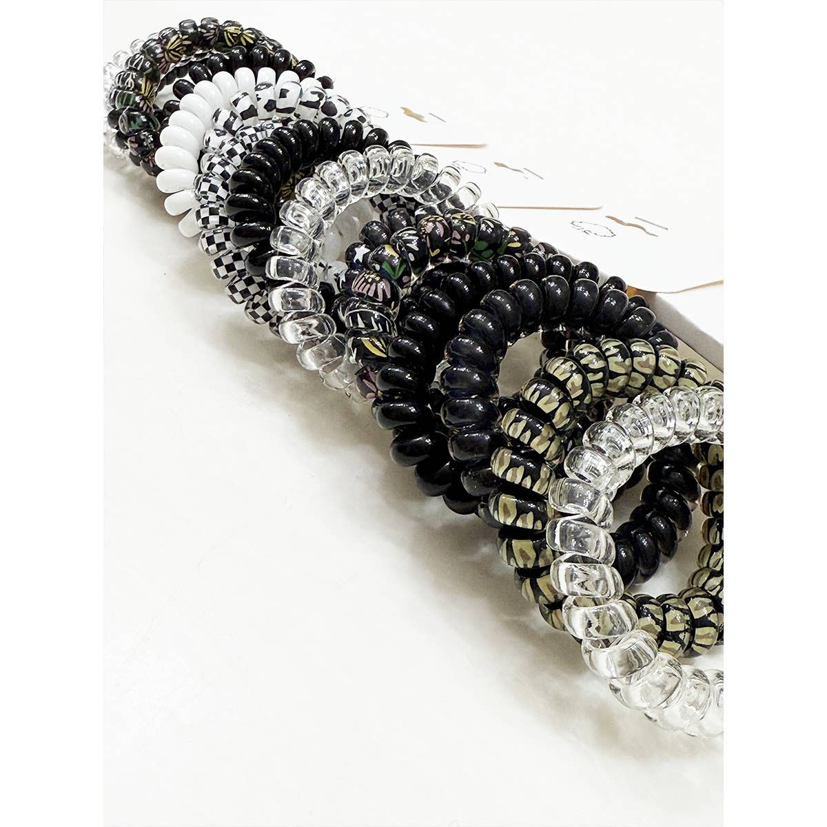 Black Shades Spiral Hair Ties