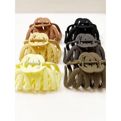 Matte Neutral Colors of Octopus Hair Claw Clip