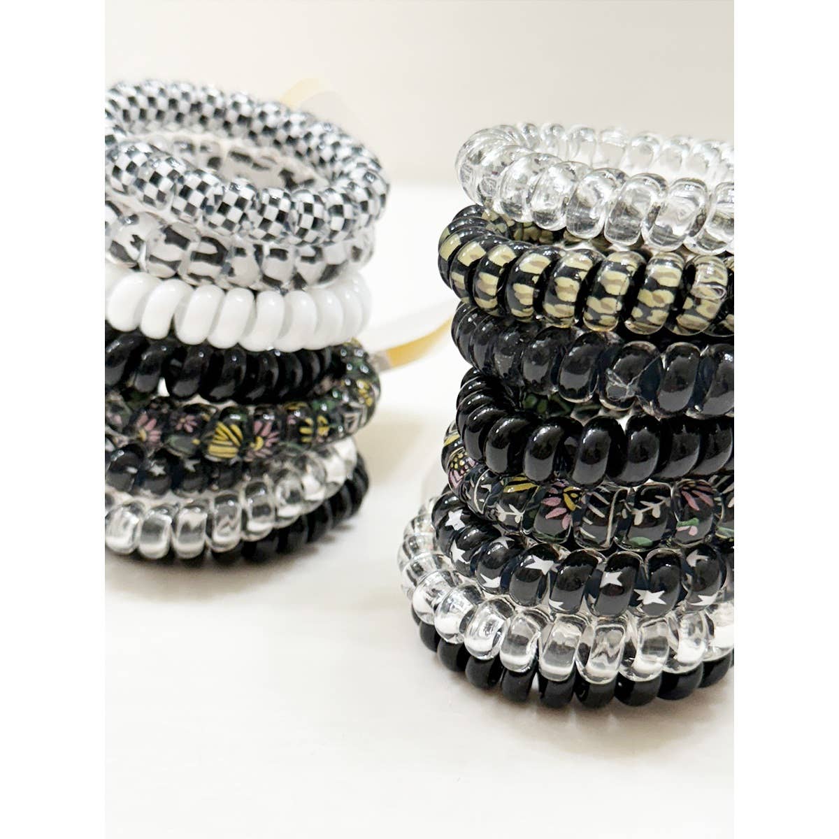 Black Shades Spiral Hair Ties