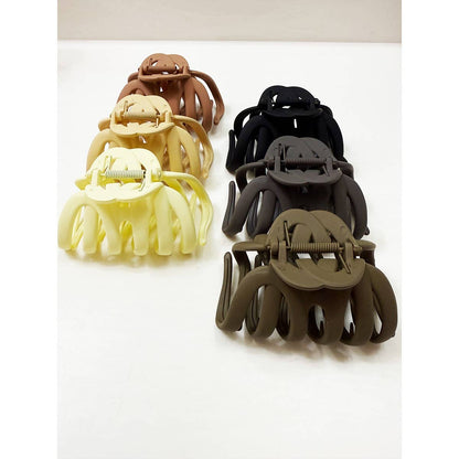 Matte Neutral Colors of Octopus Hair Claw Clip