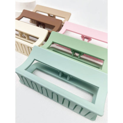 Soft Tone Cut Out Rectangle Shape Hair Claw