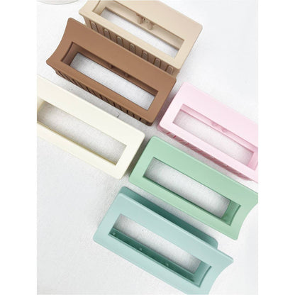 Soft Tone Cut Out Rectangle Shape Hair Claw