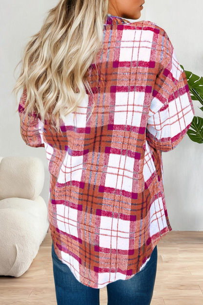 Christmas Plaid Casual Flannel Button-Down Shacket