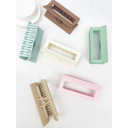 Soft Tone Cut Out Rectangle Shape Hair Claw