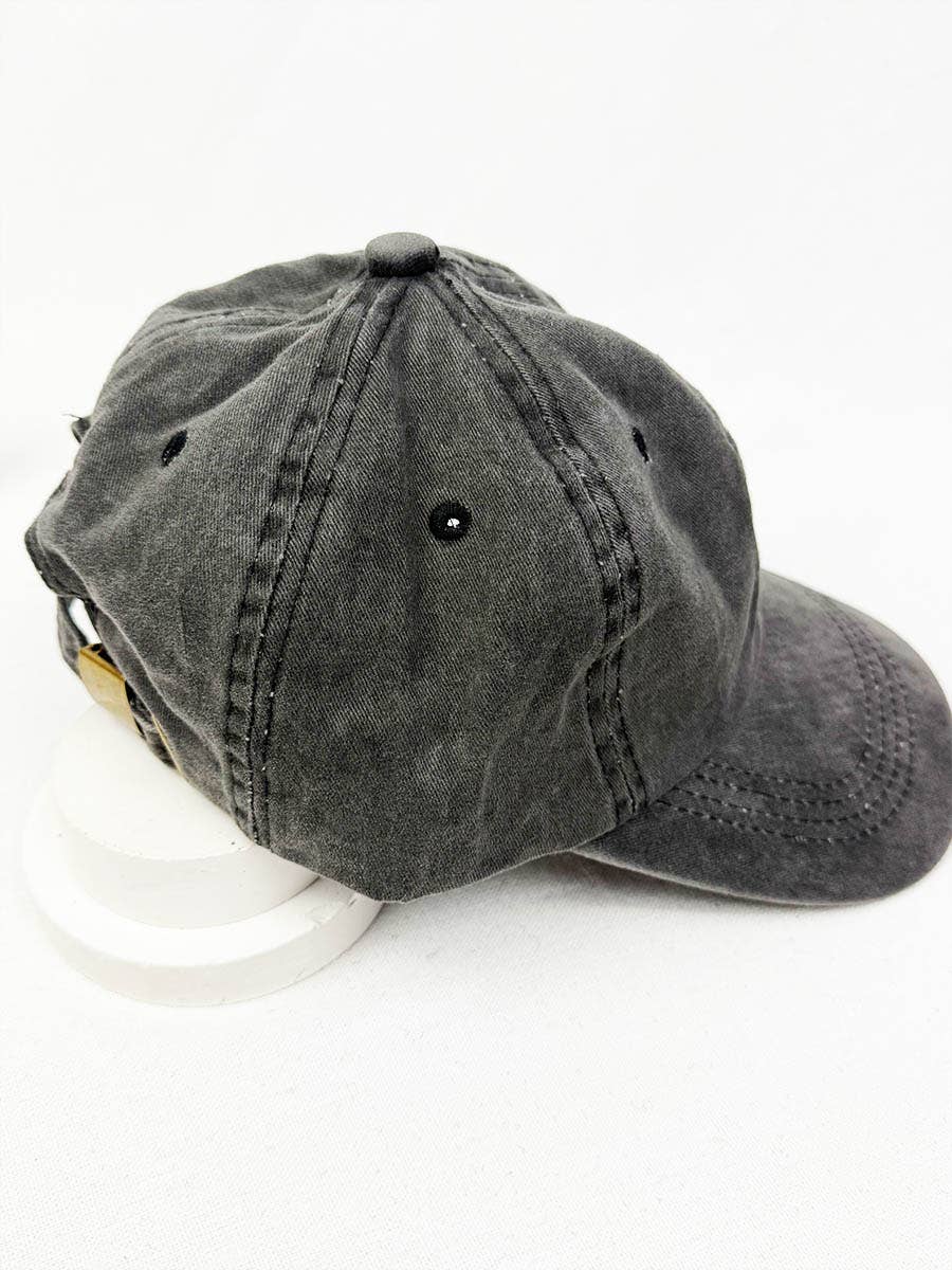 Bad Hair Day Embroidered Washed Baseball Cap
