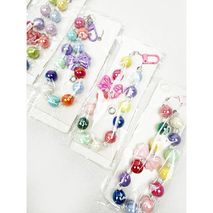 Colorful Bow Mixed Bead keychain wristlet
