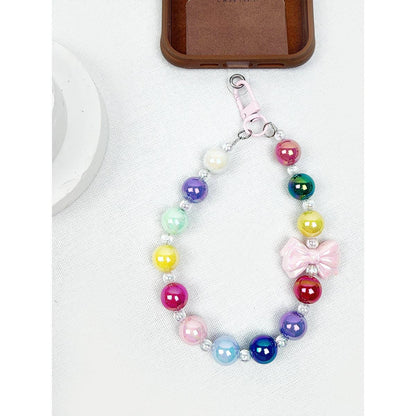 Colorful Bow Mixed Bead keychain wristlet