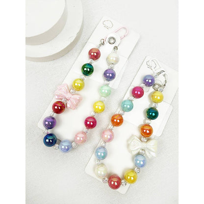 Colorful Bow Mixed Bead keychain wristlet
