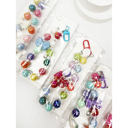 Colorful Bow Mixed Bead keychain wristlet