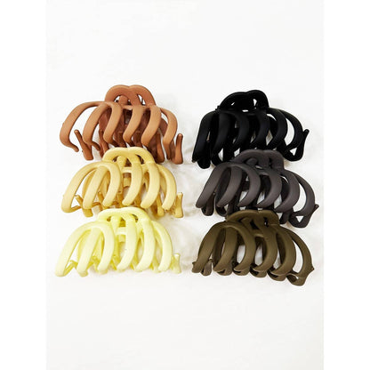 Matte Neutral Colors of Octopus Hair Claw Clip
