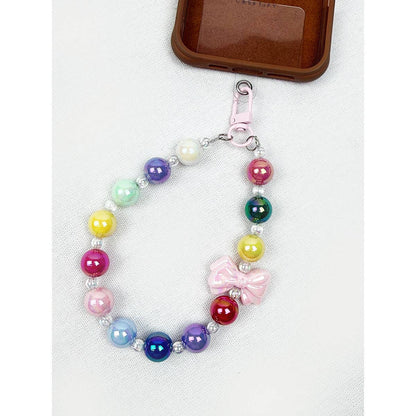 Colorful Bow Mixed Bead keychain wristlet