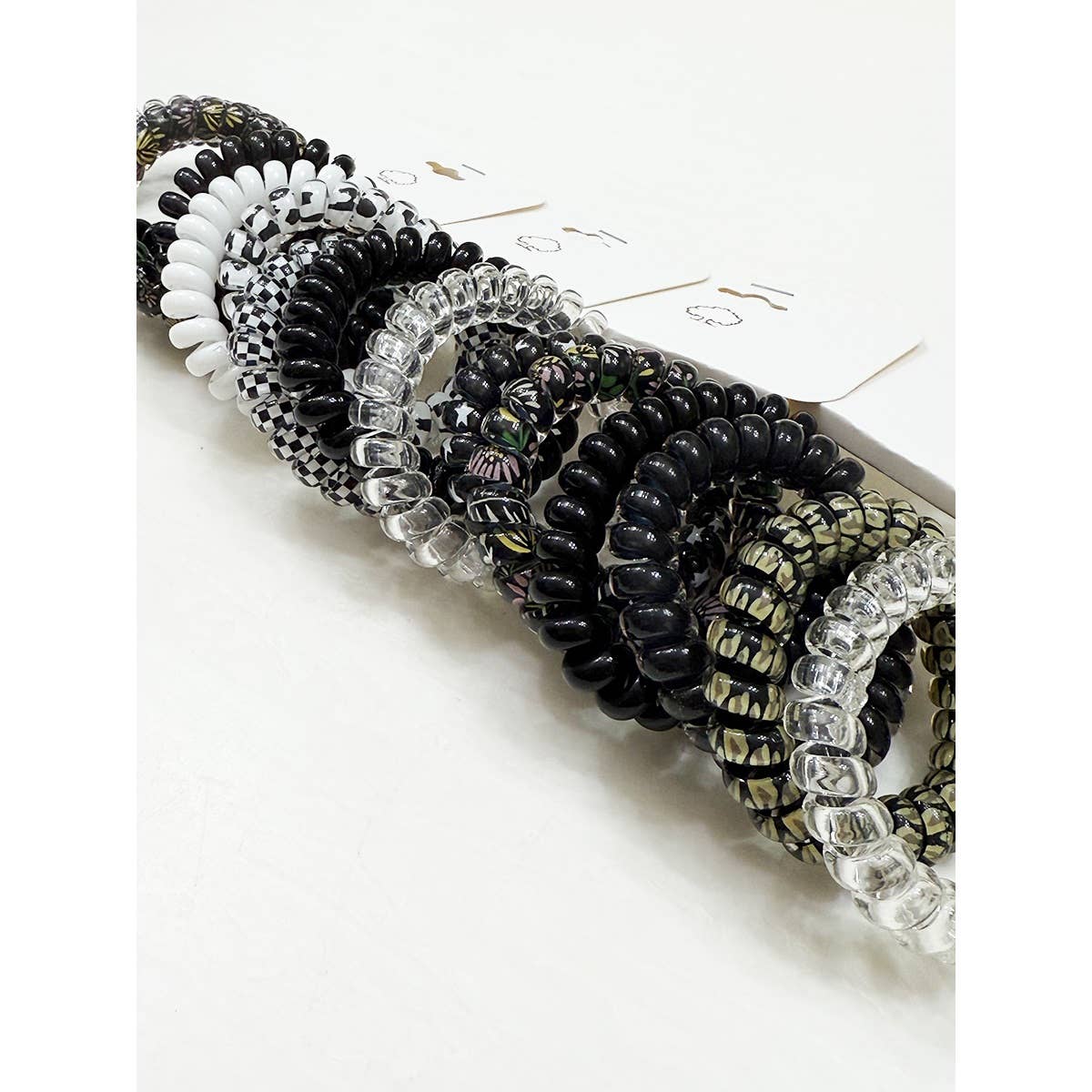 Black Shades Spiral Hair Ties