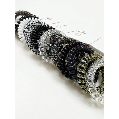 Black Shades Spiral Hair Ties