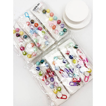 Colorful Bow Mixed Bead keychain wristlet