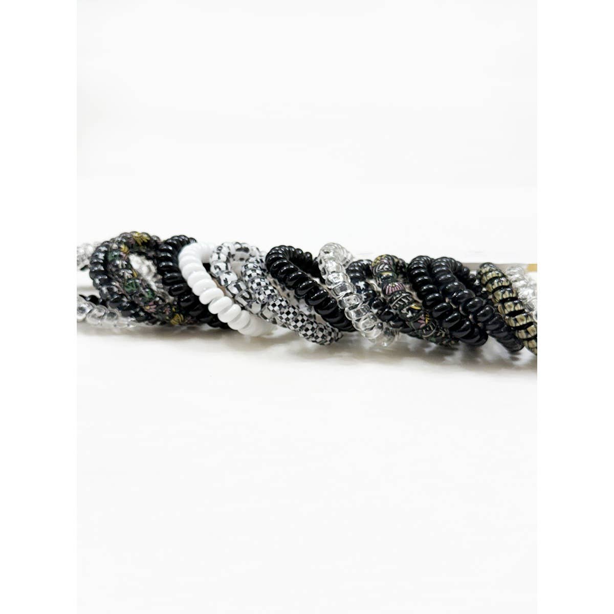 Black Shades Spiral Hair Ties